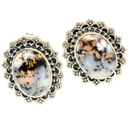 Dendritic Opal Earrings handcrafted by Ana Silver Co - EARR426661 - Photo 2