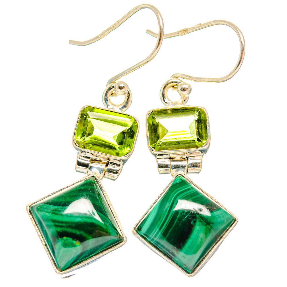 Malachite Earrings handcrafted by Ana Silver Co - EARR426663 - Photo 2