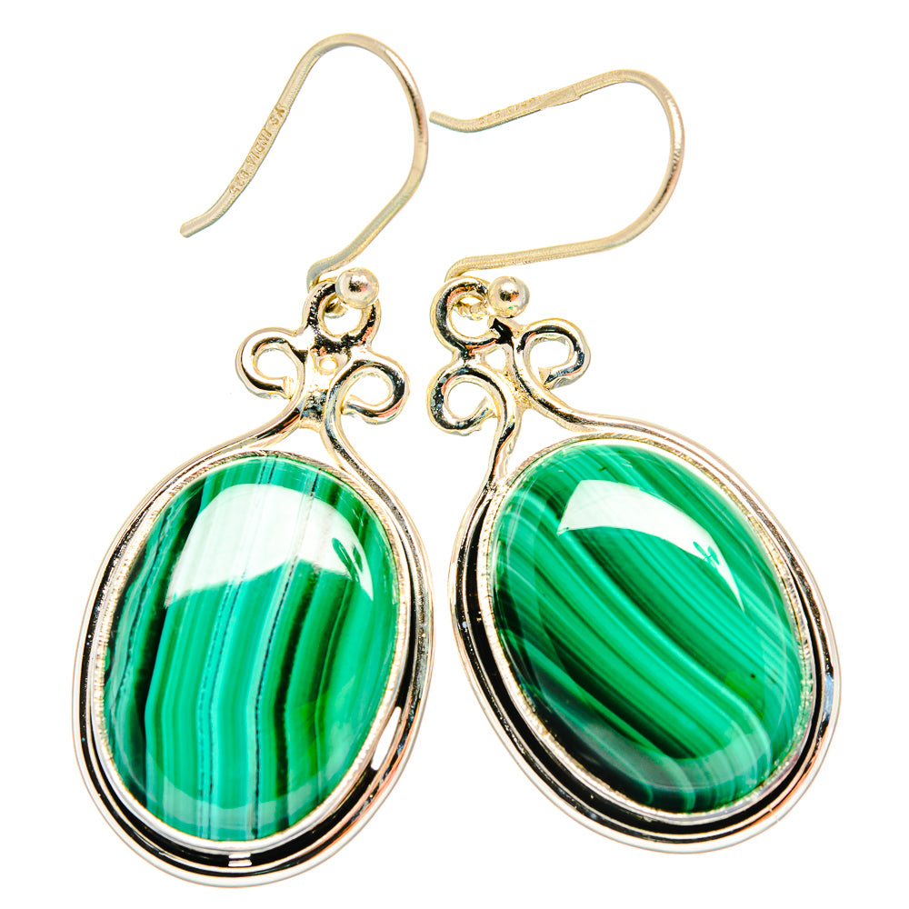 Malachite Earrings handcrafted by Ana Silver Co - EARR426672 - Photo 2