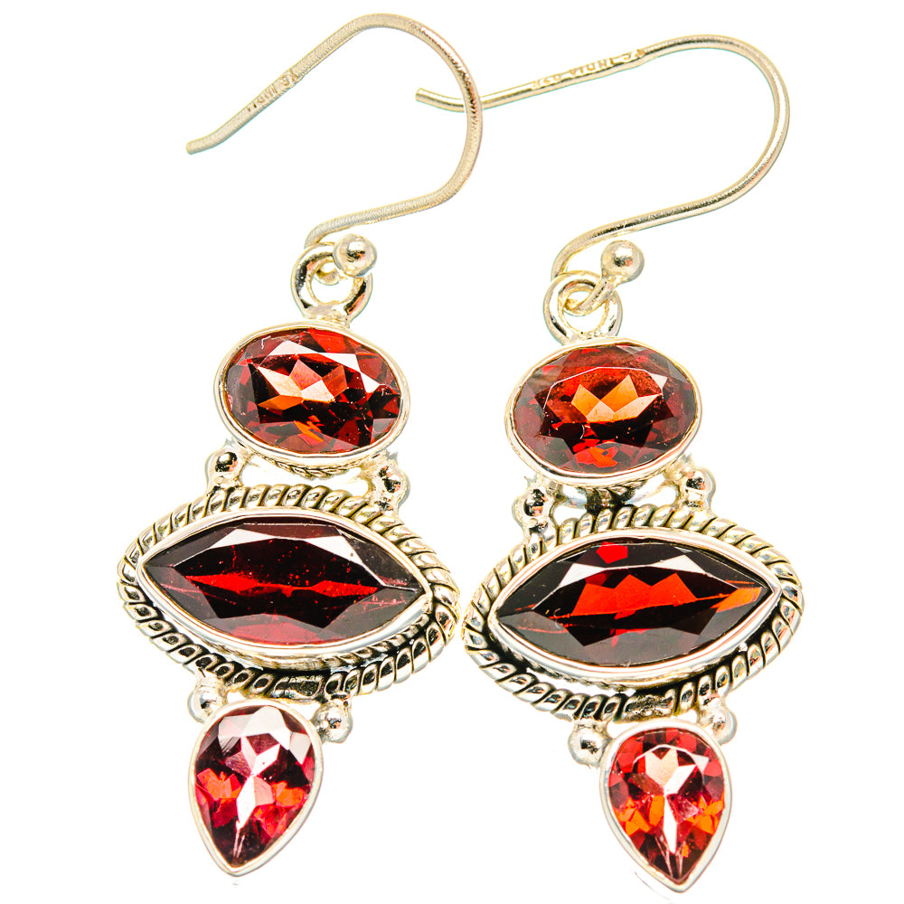 Garnet Earrings handcrafted by Ana Silver Co - EARR426673 - Photo 2