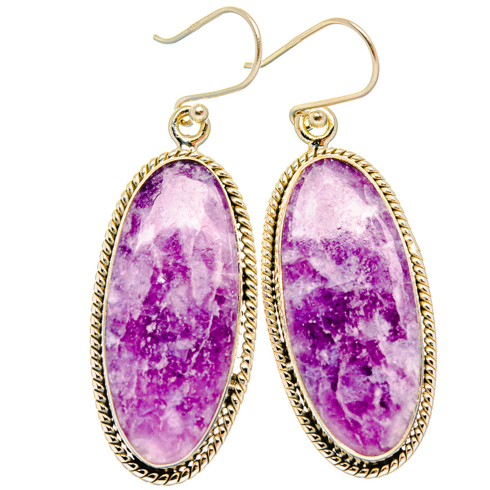 Lepidolite Earrings handcrafted by Ana Silver Co - EARR426679 - Photo 2