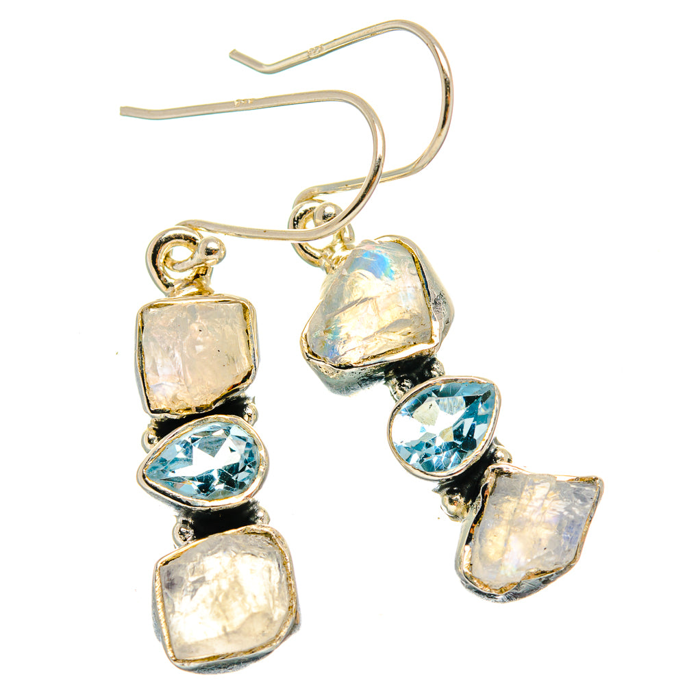 Rainbow Moonstone Earrings handcrafted by Ana Silver Co - EARR426708 - Photo 2