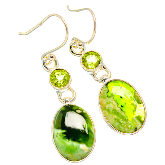 Australian Green Opal Earrings handcrafted by Ana Silver Co - EARR426717 - Photo 2