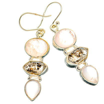 Rose Quartz Earrings handcrafted by Ana Silver Co - EARR426721 - Photo 2