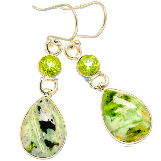 Australian Green Opal Earrings handcrafted by Ana Silver Co - EARR426724 - Photo 2