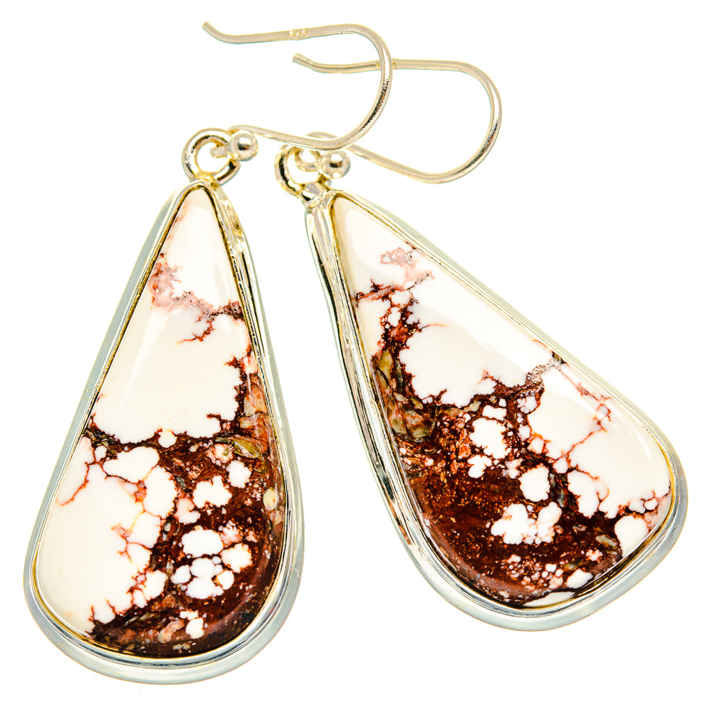 Wild Horse jasper teardrop dangle earrings in 925 sterling silver