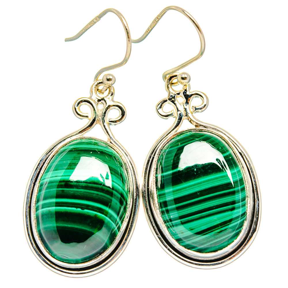 Malachite Earrings handcrafted by Ana Silver Co - EARR426739 - Photo 2