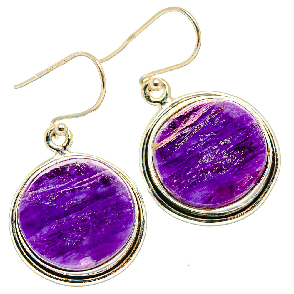 Charoite Earrings handcrafted by Ana Silver Co - EARR426776 - Photo 2
