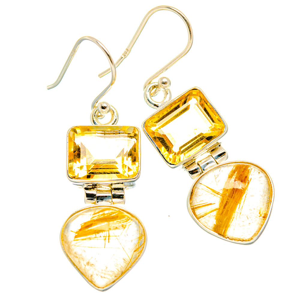Rutilated Quartz Earrings handcrafted by Ana Silver Co - EARR426784 - Photo 2