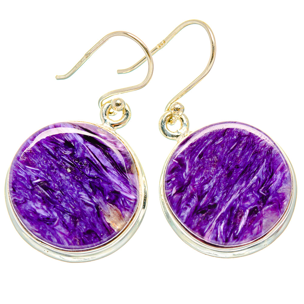 Charoite Earrings handcrafted by Ana Silver Co - EARR426787 - Photo 2