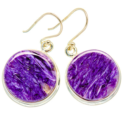 Charoite Earrings handcrafted by Ana Silver Co - EARR426787 - Photo 2