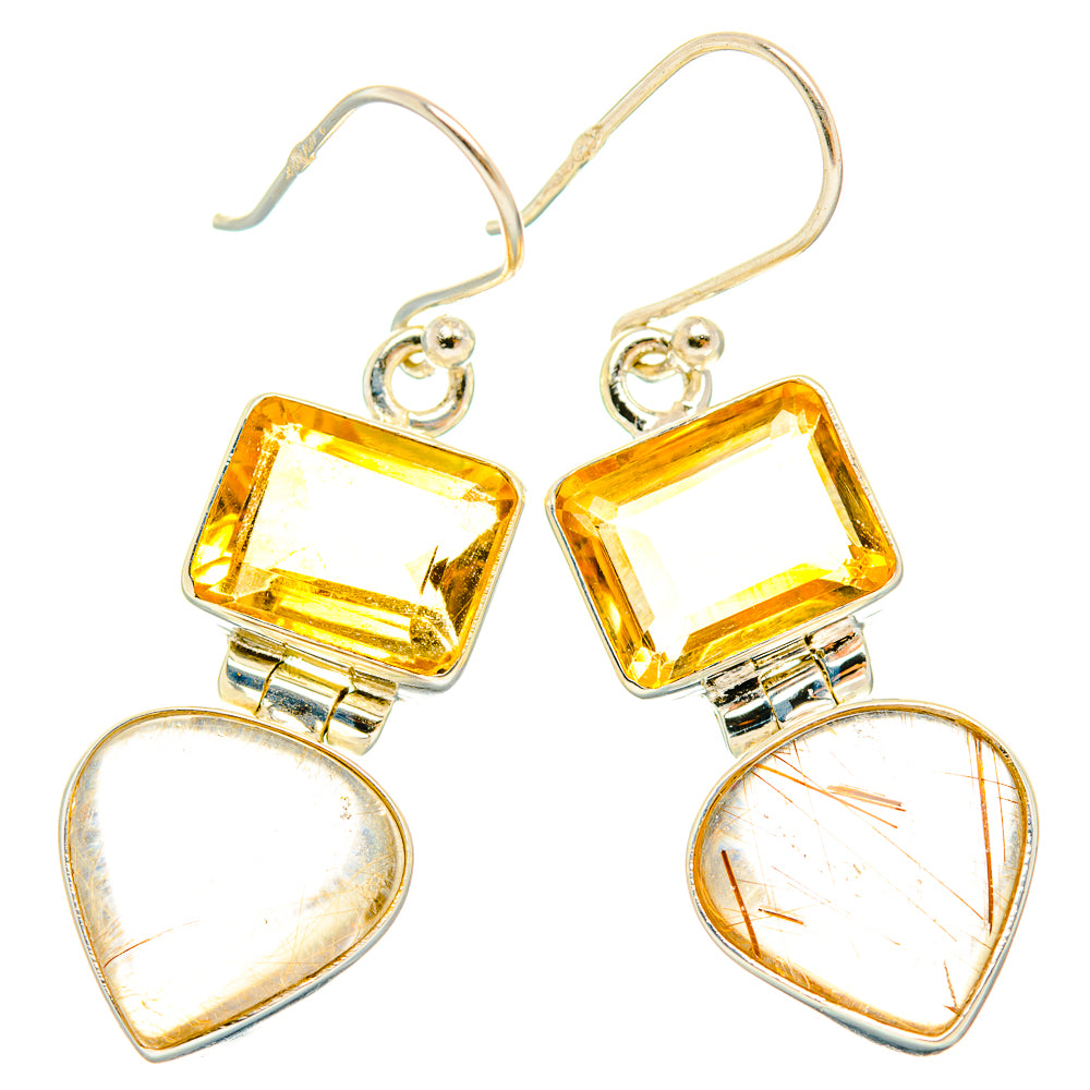 Rutilated Quartz Earrings handcrafted by Ana Silver Co - EARR426812 - Photo 2