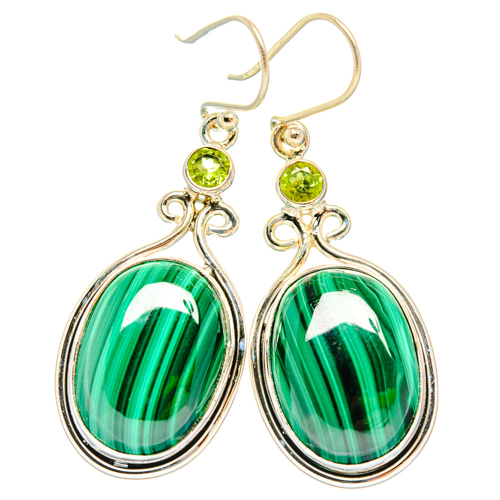 Malachite Earrings handcrafted by Ana Silver Co - EARR426829 - Photo 2