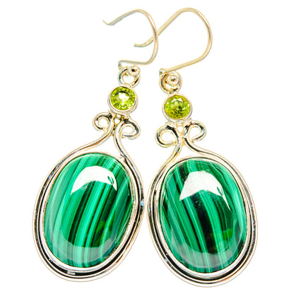 Malachite Earrings handcrafted by Ana Silver Co - EARR426829 - Photo 2