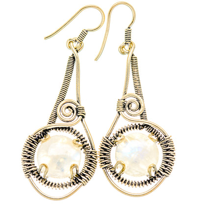 Rainbow Moonstone Earrings handcrafted by Ana Silver Co - EARR426836 - Photo 2