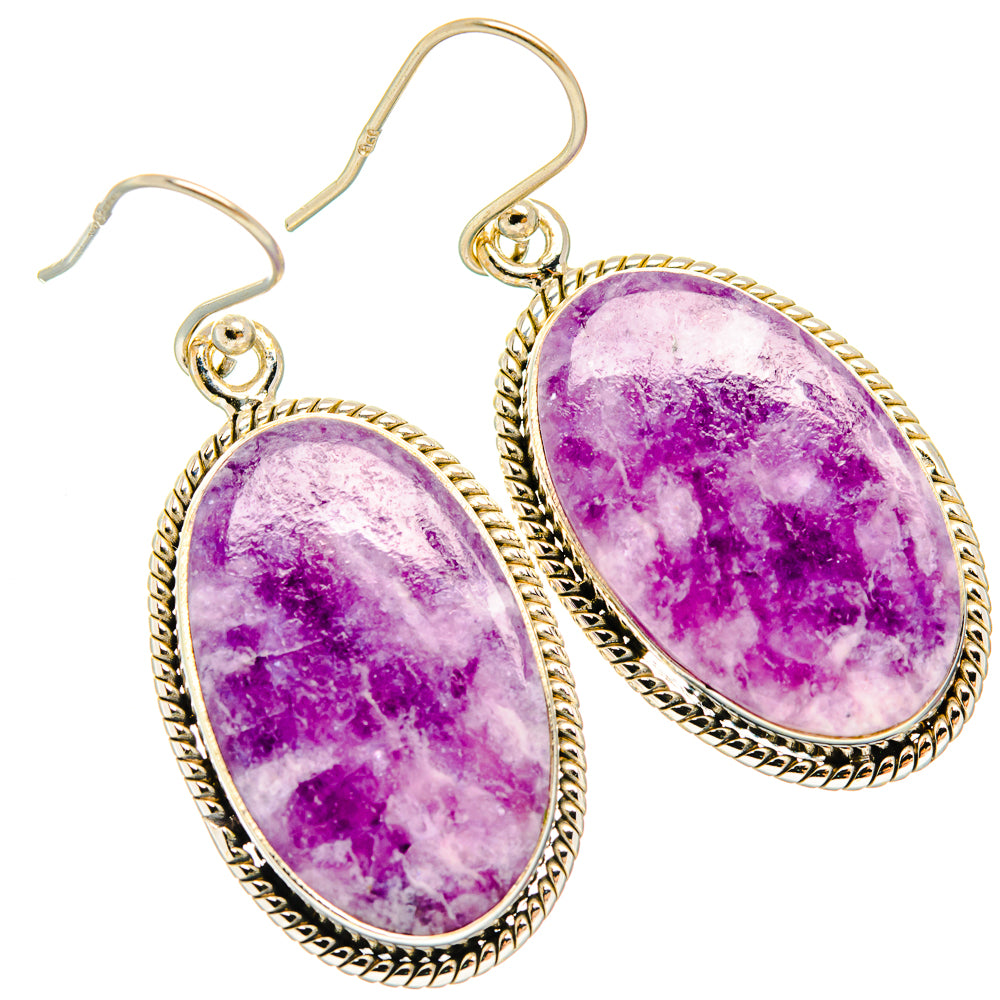 Lepidolite Earrings handcrafted by Ana Silver Co - EARR426843 - Photo 2