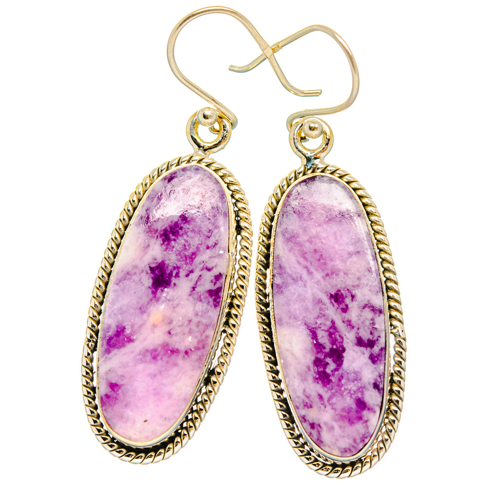 Lepidolite Earrings handcrafted by Ana Silver Co - EARR426870 - Photo 2