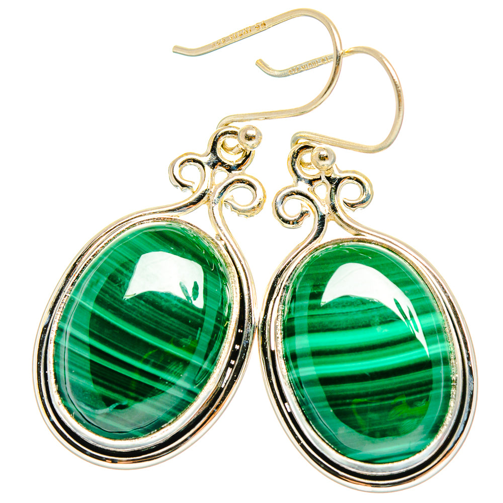 Malachite Earrings handcrafted by Ana Silver Co - EARR426877 - Photo 2