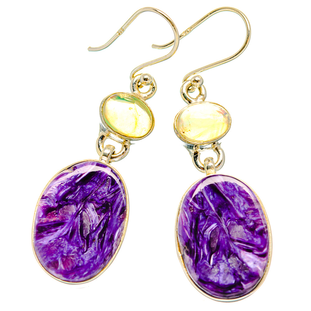 Charoite Earrings handcrafted by Ana Silver Co - EARR426885 - Photo 2