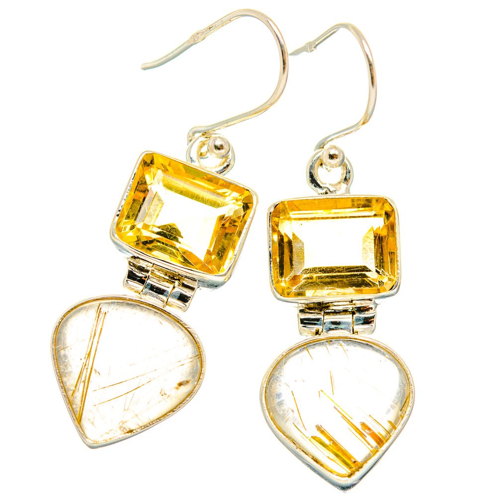 Rutilated Quartz Earrings handcrafted by Ana Silver Co - EARR426924 - Photo 2