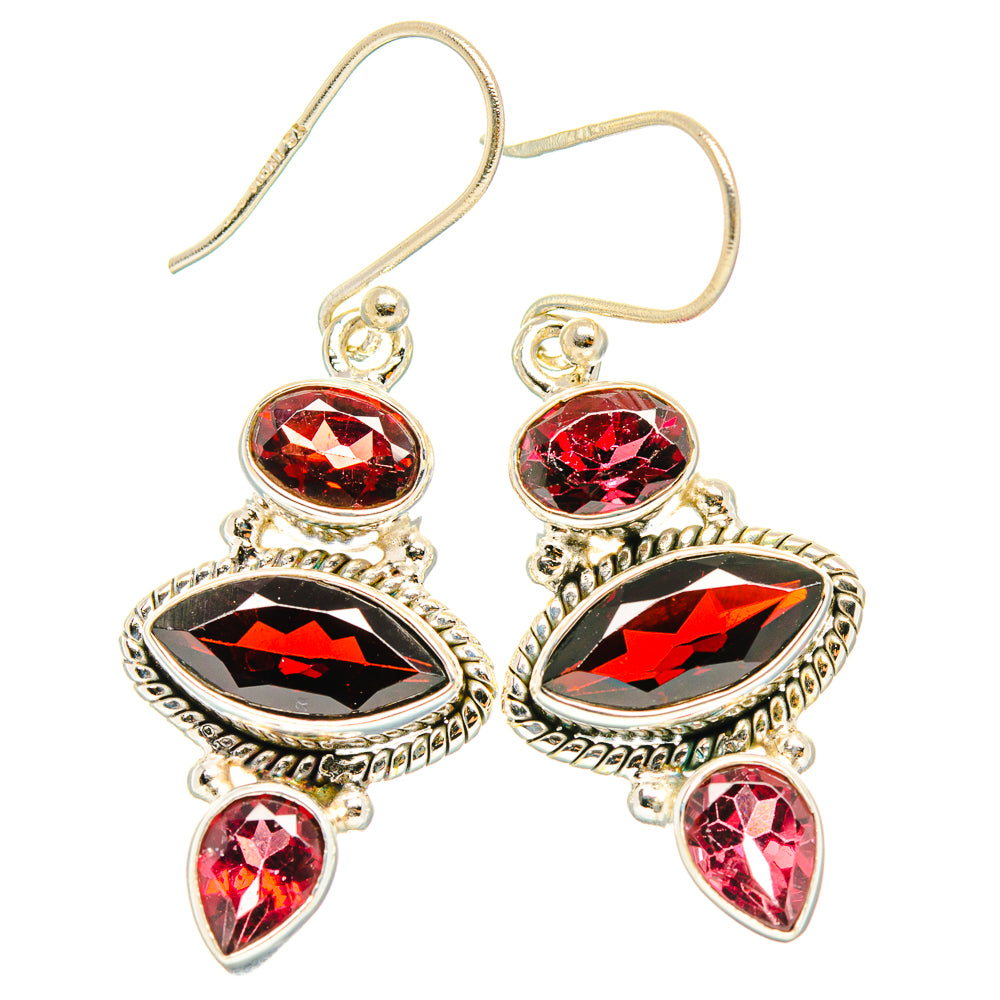 Garnet Earrings handcrafted by Ana Silver Co - EARR426935 - Photo 2