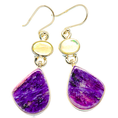 Charoite Earrings handcrafted by Ana Silver Co - EARR426937 - Photo 2