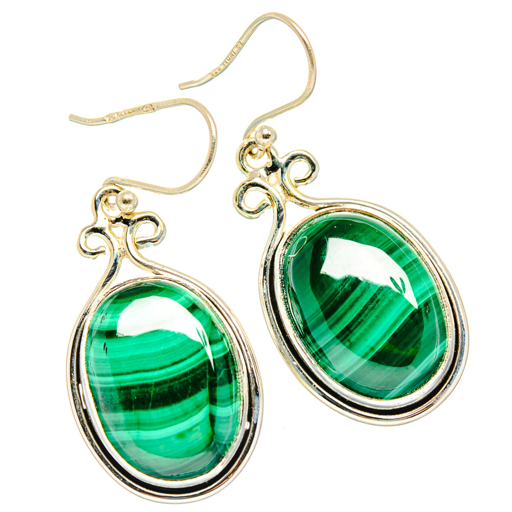 Malachite Earrings handcrafted by Ana Silver Co - EARR426939 - Photo 2