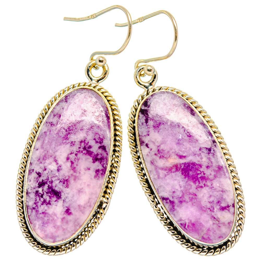 Lepidolite Earrings handcrafted by Ana Silver Co - EARR426942 - Photo 2