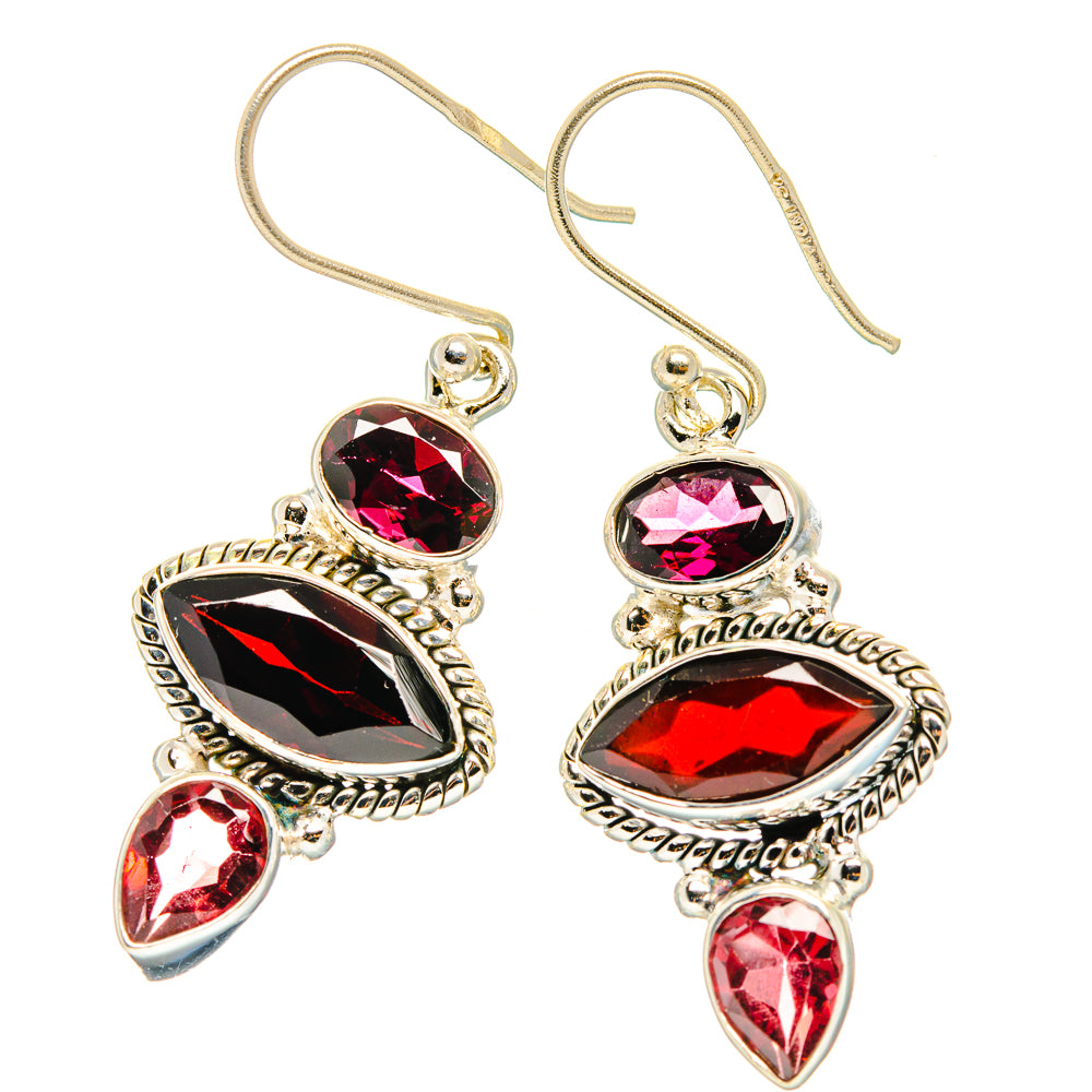 Garnet Earrings handcrafted by Ana Silver Co - EARR426943 - Photo 2