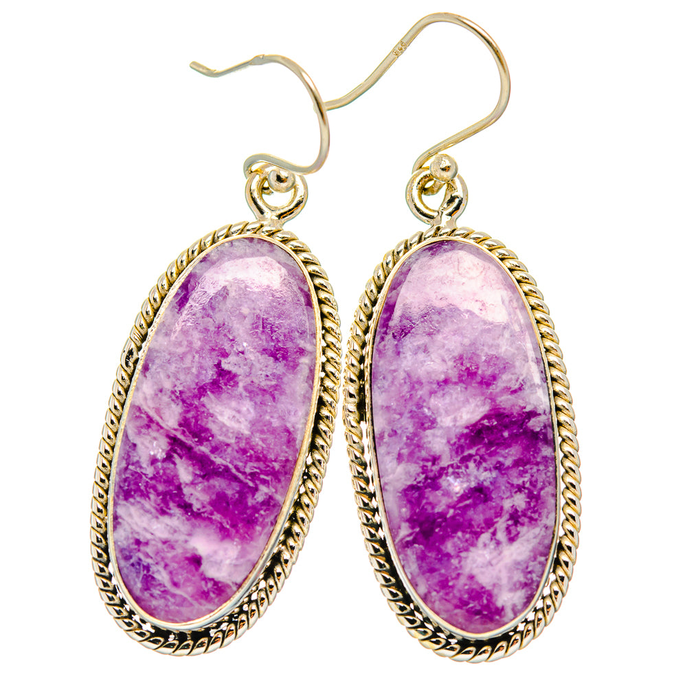 Lepidolite Earrings handcrafted by Ana Silver Co - EARR426966 - Photo 2