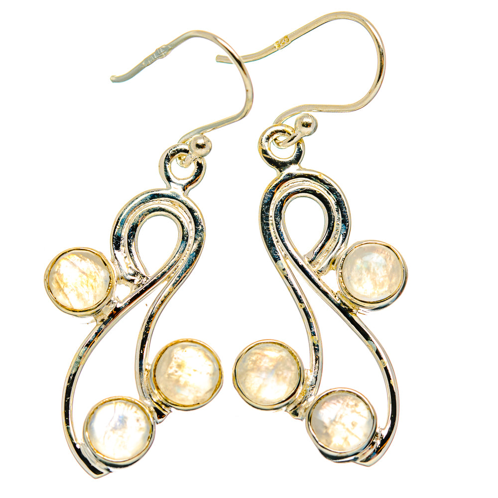 Rainbow Moonstone Earrings handcrafted by Ana Silver Co - EARR426988 - Photo 2