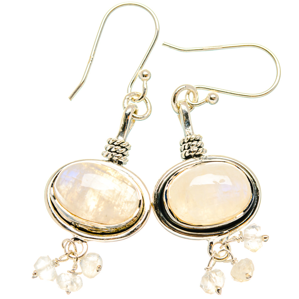 Rainbow Moonstone Earrings handcrafted by Ana Silver Co - EARR427000 - Photo 2