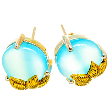 Aqua Chalcedony Earrings handcrafted by Ana Silver Co - EARR427003 - Photo 2