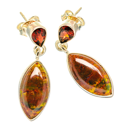 Bloodstone Earrings handcrafted by Ana Silver Co - EARR427057 - Photo 2
