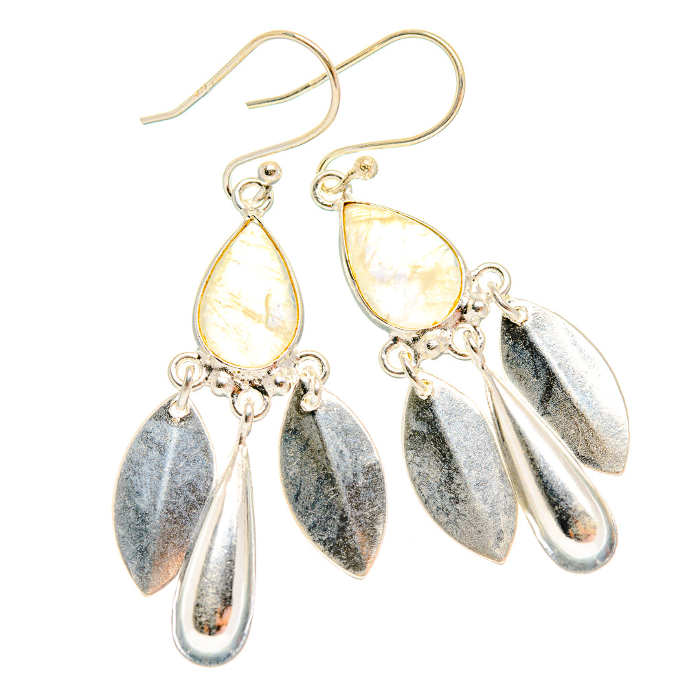 Rainbow Moonstone Earrings handcrafted by Ana Silver Co - EARR427087 - Photo 2
