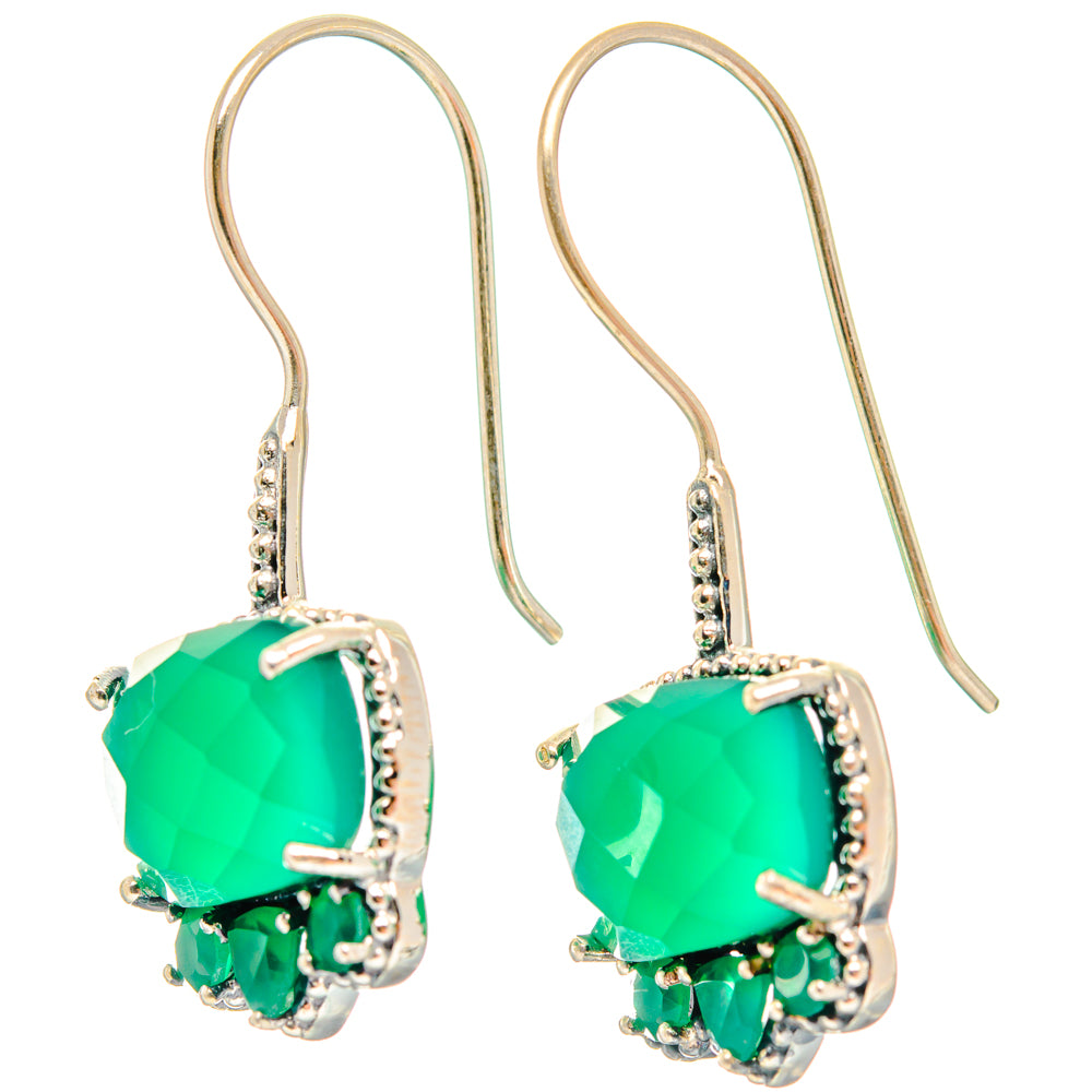 Green Onyx Earrings handcrafted by Ana Silver Co - EARR427101 - Photo 2
