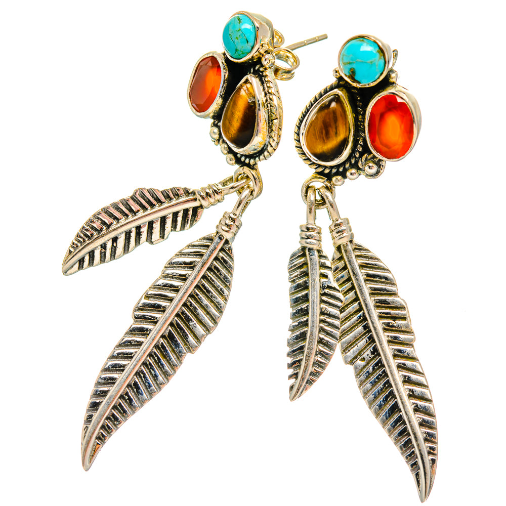 Tiger Eye Earrings handcrafted by Ana Silver Co - EARR427123 - Photo 2