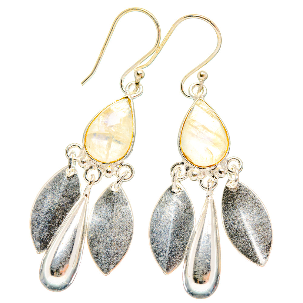 Rainbow Moonstone Earrings handcrafted by Ana Silver Co - EARR427153 - Photo 2