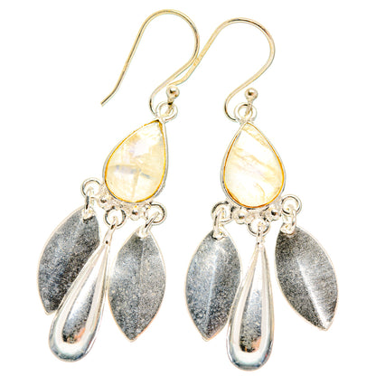 Rainbow Moonstone Earrings handcrafted by Ana Silver Co - EARR427153 - Photo 2