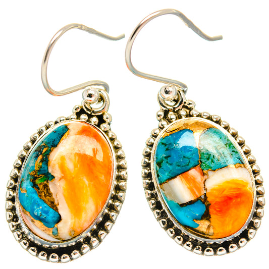 Spiny Oyster Turquoise Earrings handcrafted by Ana Silver Co - EARR427155 - Photo 2