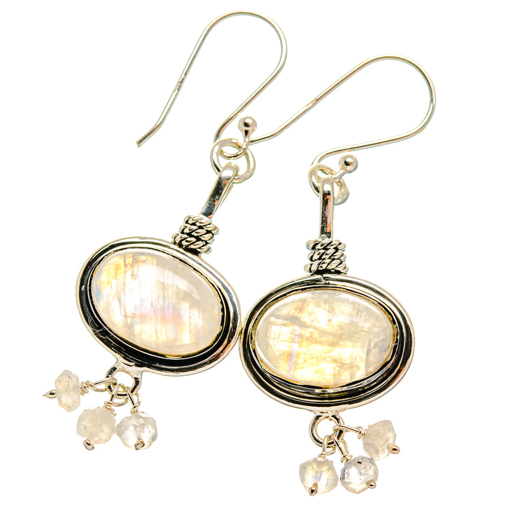 Rainbow Moonstone Earrings handcrafted by Ana Silver Co - EARR427163 - Photo 2