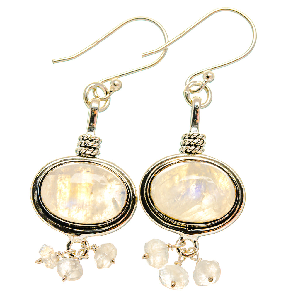Rainbow Moonstone Earrings handcrafted by Ana Silver Co - EARR427168 - Photo 2