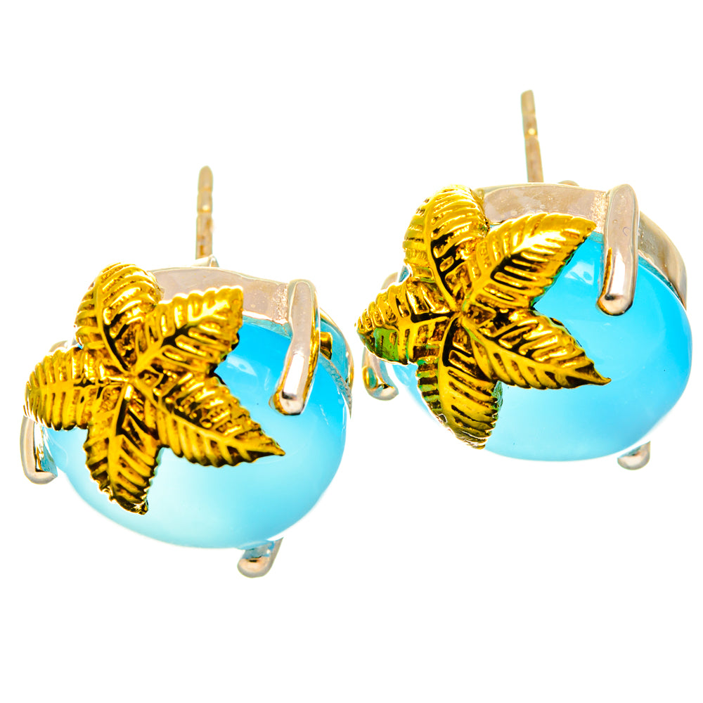 Aqua Chalcedony Earrings handcrafted by Ana Silver Co - EARR427175 - Photo 2