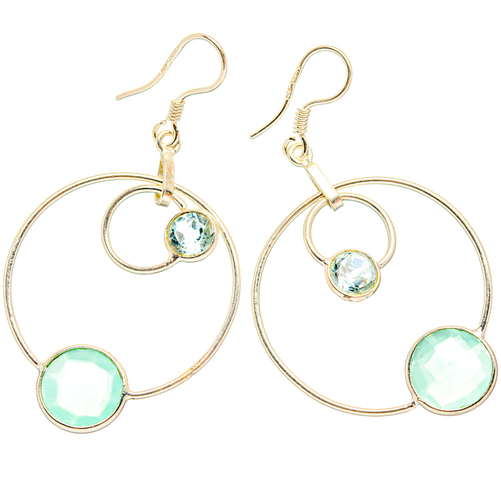 Aqua Chalcedony Earrings handcrafted by Ana Silver Co - EARR427176 - Photo 2