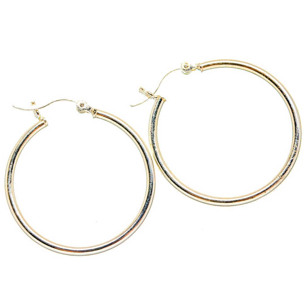 925 sterling silver hoop earrings, large polished round hoops, 1 1/4 in