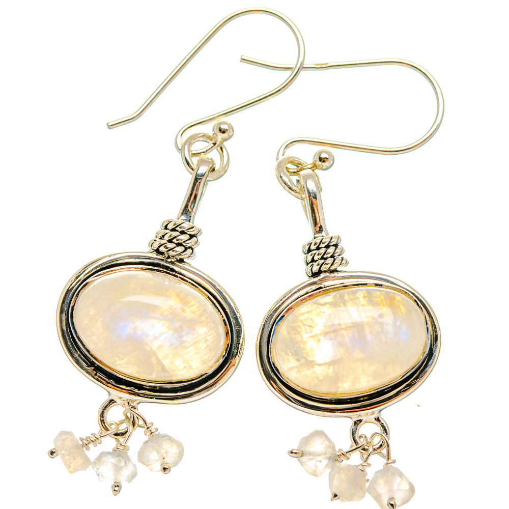 Rainbow Moonstone Earrings handcrafted by Ana Silver Co - EARR427200 - Photo 2