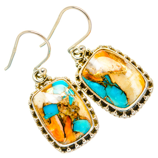 Spiny Oyster Turquoise Earrings handcrafted by Ana Silver Co - EARR427205 - Photo 2