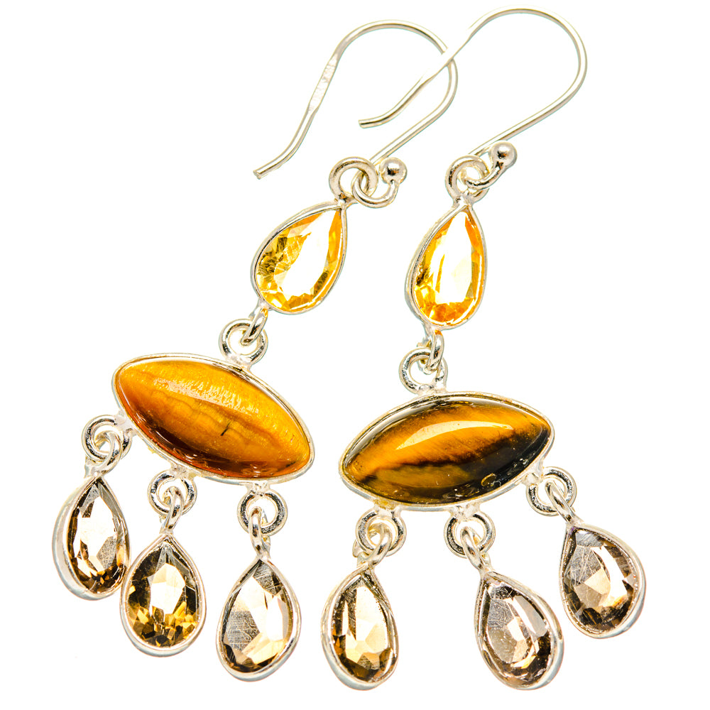 Tiger Eye Earrings handcrafted by Ana Silver Co - EARR427223 - Photo 2