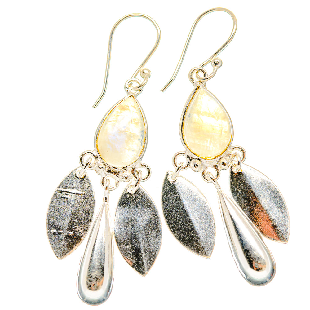 Rainbow Moonstone Earrings handcrafted by Ana Silver Co - EARR427243 - Photo 2