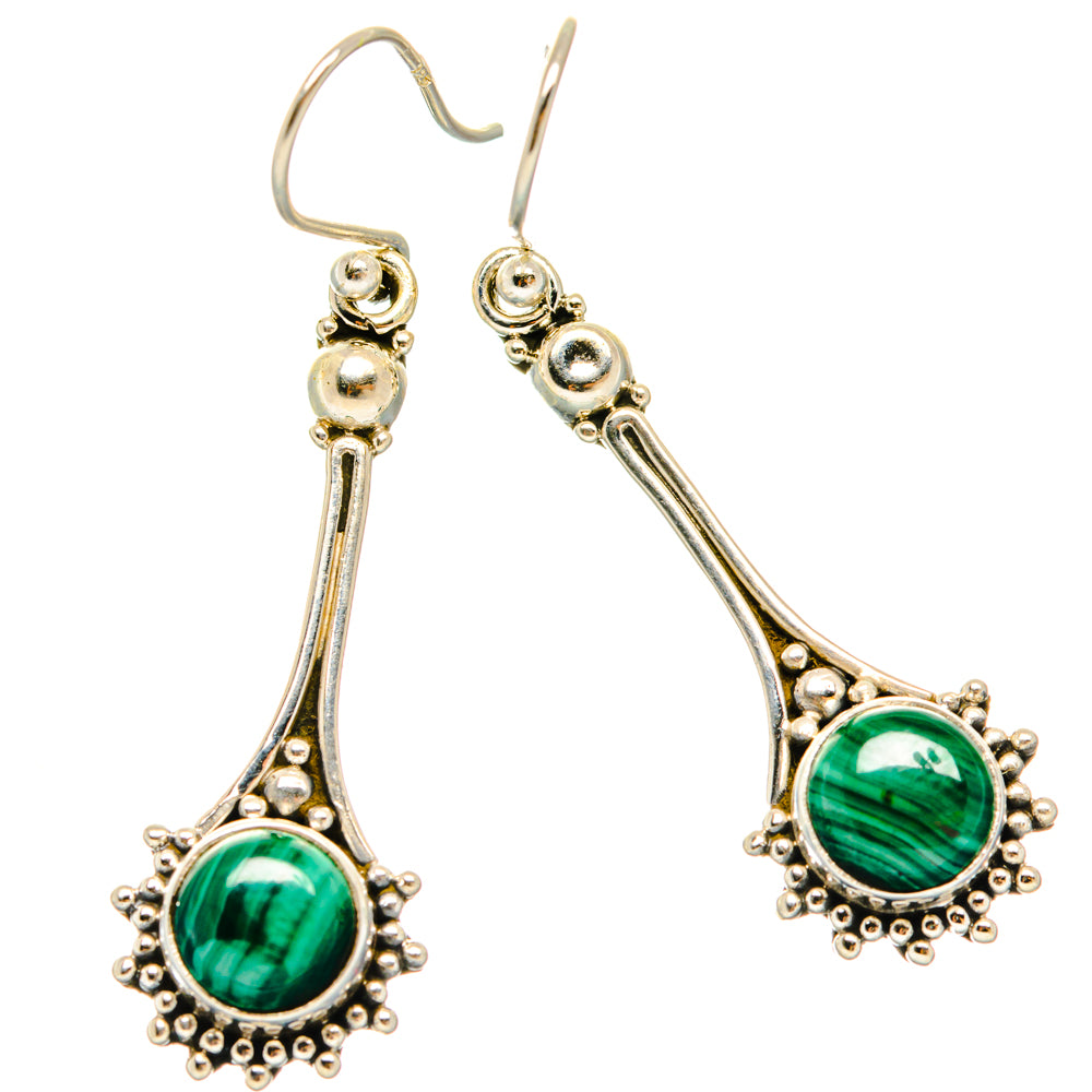 Malachite Earrings handcrafted by Ana Silver Co - EARR427268 - Photo 2